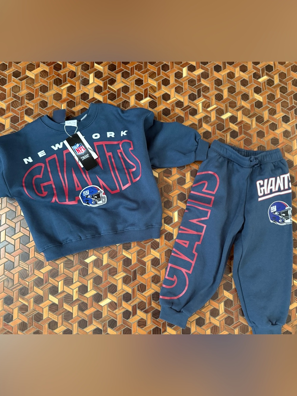 Zara NY Giants Sweatshirt & Sweatpants Set Size 4 NWT